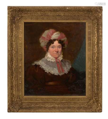 ENGLISH SCHOOL Mid-19th century A portrait of a woman in a b...