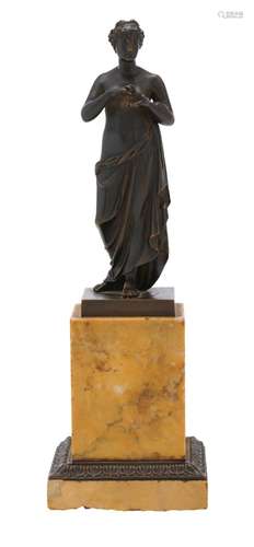 A FRENCH PATINATED BRONZE FIGURE OF A CLASSICAL MAIDEN Secon...