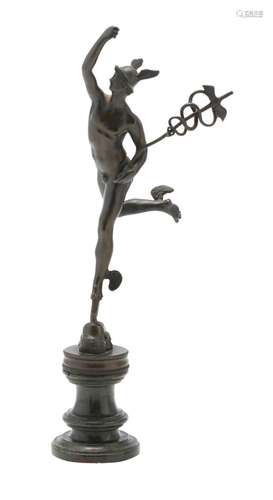 A PATINATED BRONZE FIGURE OF MERCURY Late 19th century, afte...