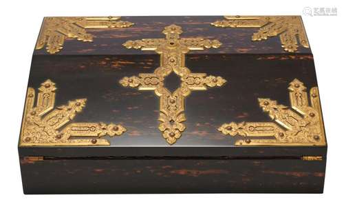 A FINE VICTORIAN GILT METAL-MOUNTED COROMANDEL WRITING SLOPE...