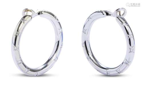 CHAUMET PAIR OF 18CT WHITE GOLD AND DIAMOND  STARBURST  EARR...