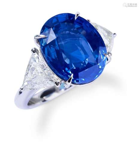 BURMA SAPPHIRE AND DIAMOND RING