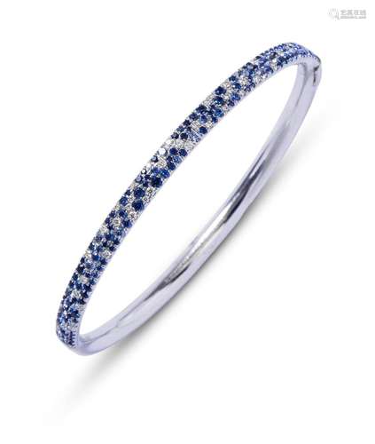 TIFFANY & CO. SAPPHIRE & DIAMOND  METRO  BANGLE