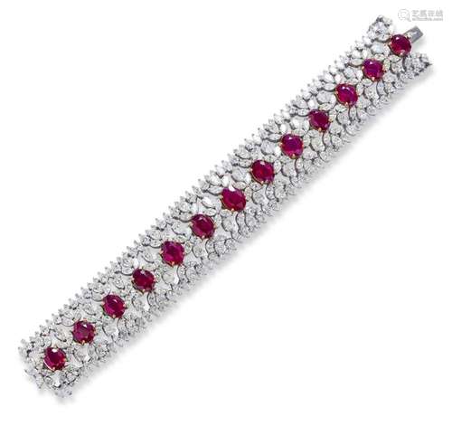 RUBY AND DIAMOND BOMBÉ BRACELET