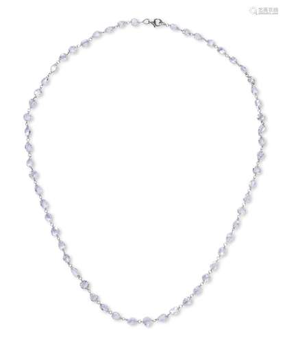 DIAMOND AND WHITE GOLD CHAIN NECKLACE