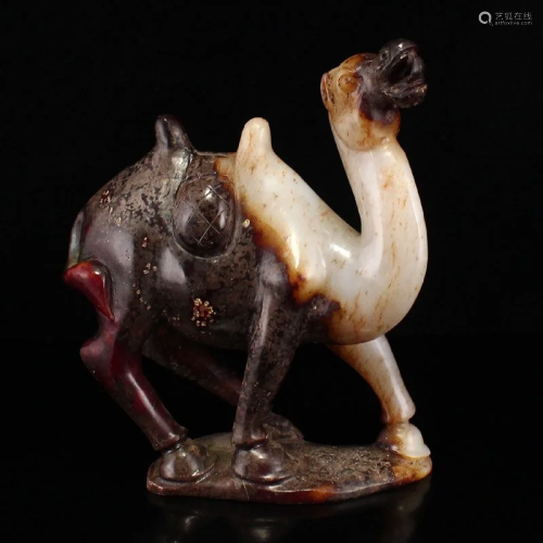 Vintage Chinese Hetian Jade Camel Statue