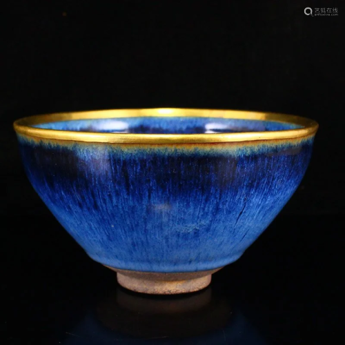 Chinese Gilt Edge Jian Kiln Porcelain Teabowl