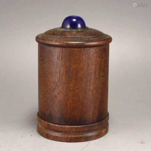 Vintage Chinese Zitan Wood Thumb Ring Box
