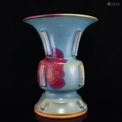 Vintage Chinese Variable Glaze Jun Kiln Porcelain Vase