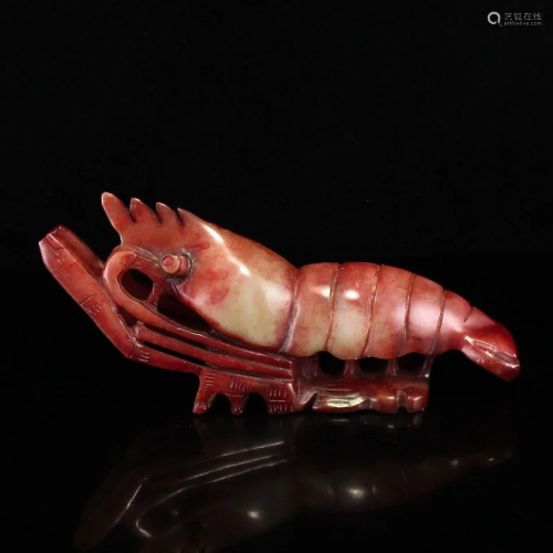 Vivid Natural Jade Lobster Statue