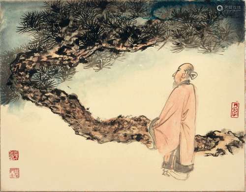 張大千　松下高士 |  Zhang Daqian, Scholar under Pine.