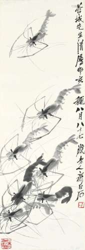齊白石　墨蝦圖   | Qi Baishi, Ink Shrimp.