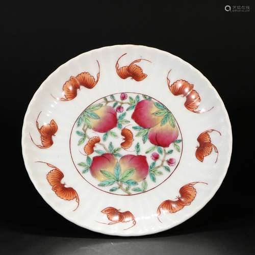 Alum red bat pattern longevity peach plate