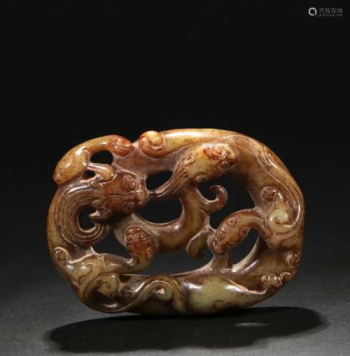 high ancient jade dragon ornament
