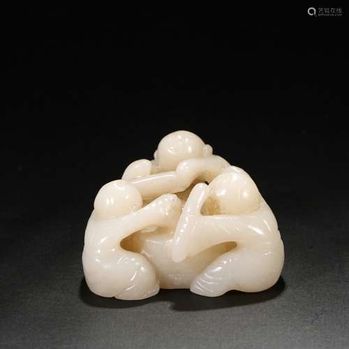 Hetian jade figure ornament