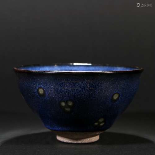 blue glazed cup