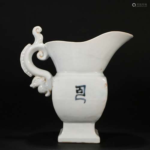 White glazed monk hat pot