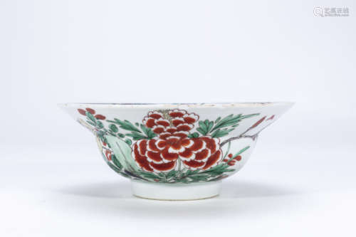 Multicolored flower and butterfly folding bowl