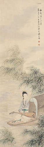 潘振镛 1852～1921 仕女 设色纸本 立轴