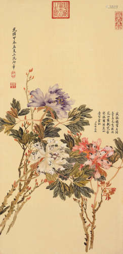 慈禧太后 1835～1908 花卉 设色纸本 立轴
