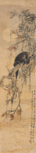 陈康侯 1866～1937 猴戏图 设色纸本 立轴