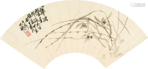 朱屺嶦 1892～1996 兰花 水墨纸本 镜片