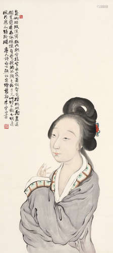 熊松泉 1884～1961 仕女 设色纸本 立轴