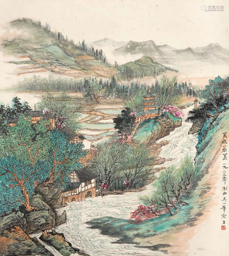 吴一峰 1907～1998 万县暮春 设色纸本 立轴