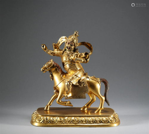 Bronze gilding auspicious Heavenly Mother in the Qing Dynast...