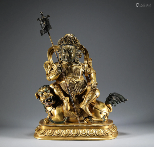 Bronze gilded treasure king of the Qing Dynasty