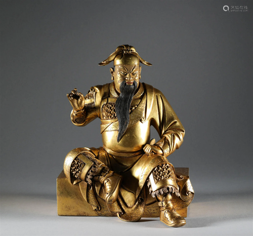 Bronze gilded Guan Gongxiang