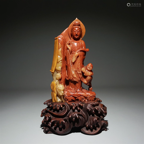 Shoushan stone lotus stone Guanyin