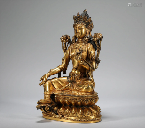 Ming Dynasty - Gilt Bronze Guanyin