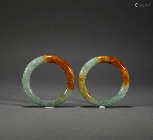 Qing Dynasty - A Pair of Jade Bracelets