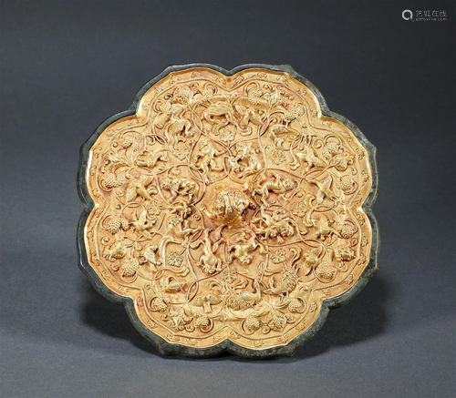 Tang Dynasty - Mirror with Pure Gold Sea Beast