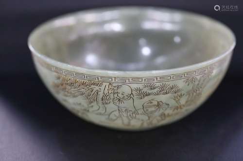 QING, CELADON JADE 'KIDS' BOWL