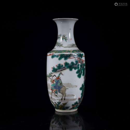 QING, WUCAI PANORAMIC ROULEAU VASE