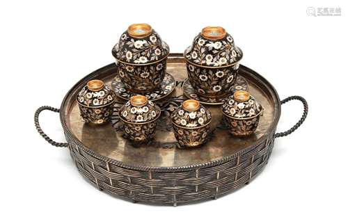 A rare and fine Chakri teaset, comprising of six rounded por...