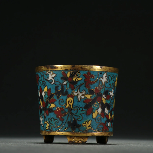 A Fine Gilt-bronze Cloisonne Censer