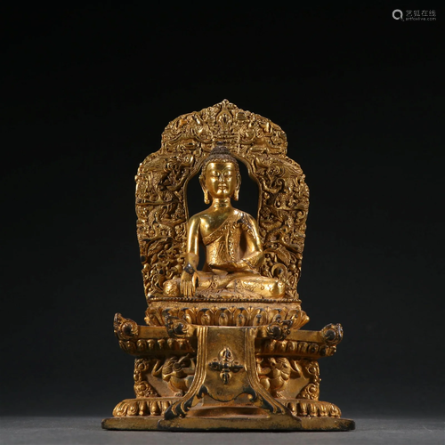 A Fine Gilt-bronze Figure of Shakyamuni