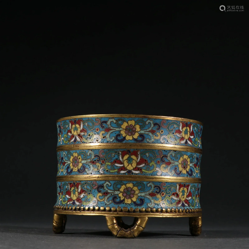 A Rare Gilt-bronze Closionne Flower Censer