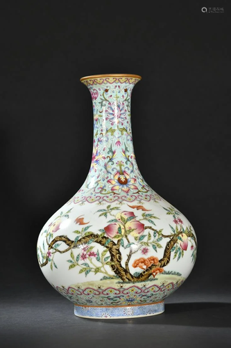 A Rare Famille-rose 'Shou Tao' Vase