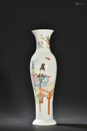 A Rare Famille-rose Figures Vase