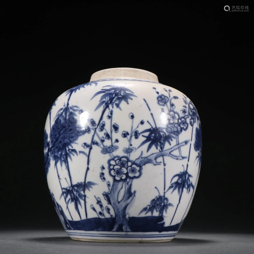 A Fine Blue and White 'Flower' Jar