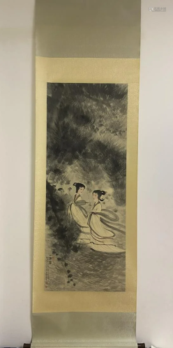 A picture of a maid painted by Fu Baoshi