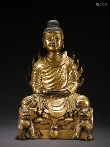 A Rare Gilt-bronze Figure of Buddha