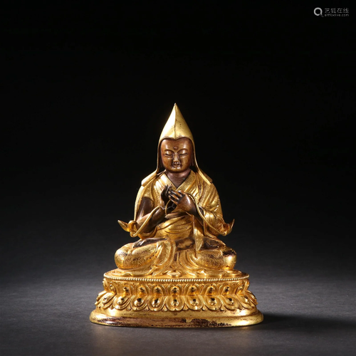 A Fine Gilt-bronze Figure of Zongkaba