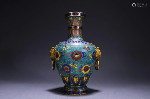 A Fine Gilt-bronze Cloisonne Vase