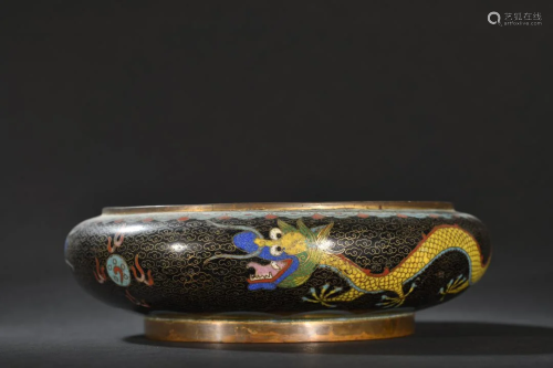 A Rare Bronze Cloisonne Dragon Pattern Pot