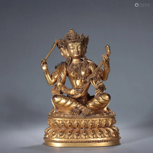 A Fine Gilt-bronze Figure of Tara